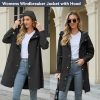 Packable Waterproof Rain Jacket Women with Hood Raincoat Windbreaker Long Hooded Trench Coats S-2XL Available