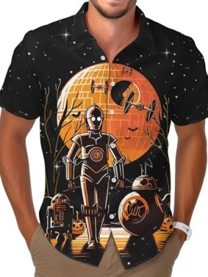 Wars Movie Hawaiian Shirt, Space Button Short Sleeve Top, Warship Themed
