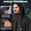 51sp0p6TEVL.jpg Hooded Rain Poncho for Adults Waterproof Lightweight Rain Coat for Men Women Reusable Rain Jacket for Emergency Outdoor
