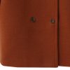 Women's Wool Blend Double Breasted Pea Coat Notched Lapel Mid Long Trench Overcoat with Pockets