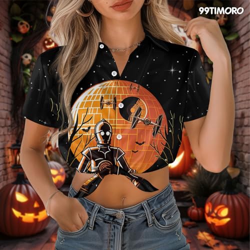 Wars Movie Hawaiian Shirt, Space Button Short Sleeve Top, Warship Themed