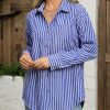 51yusJH6q3L.jpg Women's Striped Button Down Shirts Casual Long Sleeve Boyfriend Loose Collared Blouses Tops